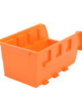 Orange plastic bin from Wall Mounted Hardware Storage Bins Set With 8 Stackable Bins And 3 Tracks For Garage Organization