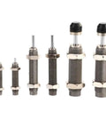 Rugged Stainless Steel Hydraulic Buffer Shock Absorber Straight Up Industrial Heavy Duty Cylinder Damper in various sizes.