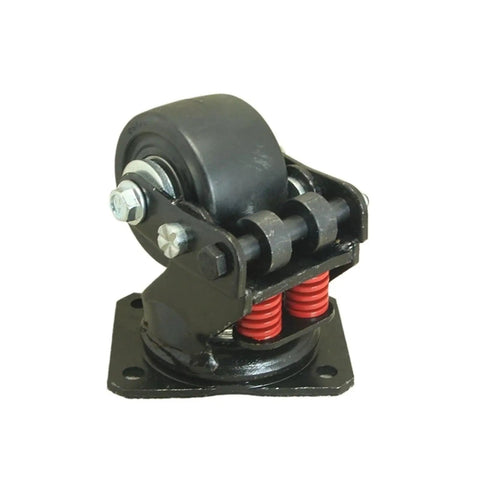 Heavy Duty 3 Inch Silent Damping Universal Caster Wheels Featuring Spring Shock Absorption And Polyurethane Tread for smooth rides.