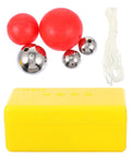 Hands On Pendulum Acceleration Measurement Physics Kit For Classrooms with balls, string, and yellow storage box.