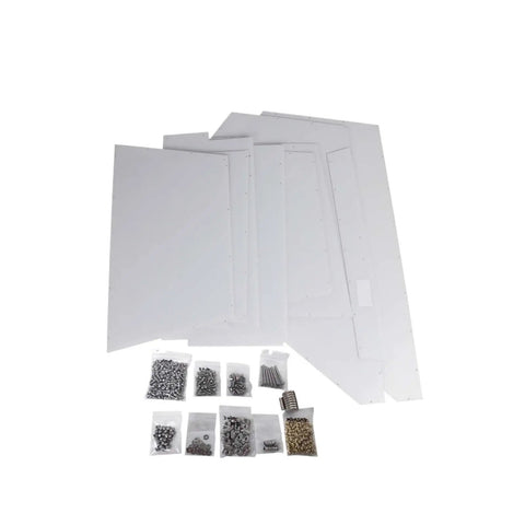 Legit Minimal Polycarbonate 3D Printer Enclosure Kit With Custom Printable Frames And Fully Loaded Hardware For Tight Draft Shielding Plus Crisp Window Panes Compatible With Popular Models hardware components and polycarbonate panels