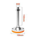 Heavy Duty Leveling Screw Legs With Rock Solid Rubber Pads For Dead Flat Floors No Wobble 6 Piece Orange Set, M30 bolt with 150mm height.