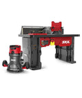 All In One Router Table And 10 Amp Fixed Base Router Kit With Above The Table Adjustment Integrated Bit Storage