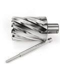 Oscarbide HSS annular cutter, 1-3/4 in dia, 2 in depth, 3/4 in Weldon shank; magnetic drill press bit with pilot pin