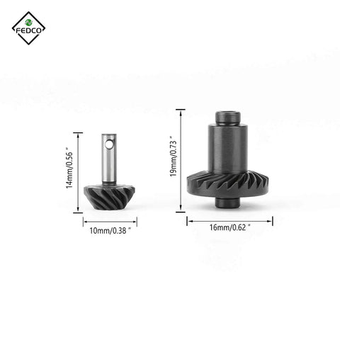 HobbyPlus CR18P Overdrive Helical Gear Set 24T and 12T for 1/18 Scale RC Crawlers, dimensions shown