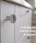 Top Shelf 25 Pack 1 1 Inch Round Cabinet Knobs In Brushed Nickel Heavy Duty Kitchen Drawer Pulls That Are Pretty Darn Sturdy With Complete Mounting Kit For Fast Room Upgrades on a kitchen drawer.