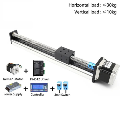Top Shelf Ball Screw Linear Slide Table Offering 600mm Stroke and Rock Solid Build with Nema23 Motor and Controller.
