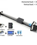 Top Shelf Ball Screw Linear Slide Table Featuring Bulletproof 30kg Load Capacity Precision Motion Stage And Drop Dead Smooth Rail Guide 350mm Stroke For Automation Projects Complete Kit with motor and controller.