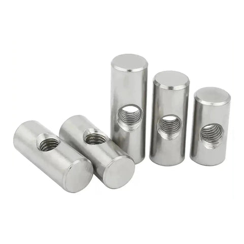 Heavy Duty 304 Stainless Steel Barrel Nut Set For Wood Furniture M4 M5 M6, corrosion-resistant slotted nuts for DIY assembly