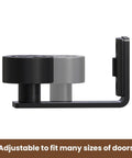 Set Of 2 Adjustable Roller Sliding Barn Door Bottom Floor Guides Wall Mounted With Flush Flat Bottom Black Fits Door Thickness 0.9 To 1.97 Inches No Slot Cutting Required Hidden Back Rollers For Smooth Quiet Operation