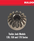 Metal bevel gear for Beefed Up Bevel Sidewind Gear Kit For Trailer Jacks Replacement Part Compatible With Bulldog Models 139 159 And 170 Series Up To 5000 Lbs Capacity Includes Two Bevel Gears And Two Rollers