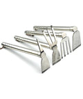 Stainless Steel Do It All Double Ended Hoe Garden Tool For Weeding And Edging Versatile Landscape Shovel displayed with multiple ends