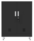 Lockable Metal Storage Cabinet With Locking Doors And Adjustable Shelves Durable Black Steel Closet For Home Office Garage Pantry