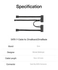 Specification image of Compact SATA Y Cable For Single Board Computers And Tiny PC Builds, Dual Power And Data Splitter, Ultra Clean Wiring, Ideal For Tight Workspaces And Sleek Setups. 10cm SATA Y-cable for ZimaBoard/ZimaBlade