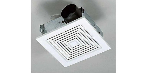 Quiet Low Noise Ceiling And Wall Ventilation Fan, 50 CFM, 4.0 Sones, white grille, installs between ceiling joists or wall studs