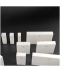 38 Piece Ceramic Rectangular Gauge Block Set Offering Dead On Grade Zero Precision For Micrometer And Caliper Inspection With No Sweat Ultra Tight Calibration For Router And Table Saw Setup, showing blocks labeled from 7.5mm to 70mm.
