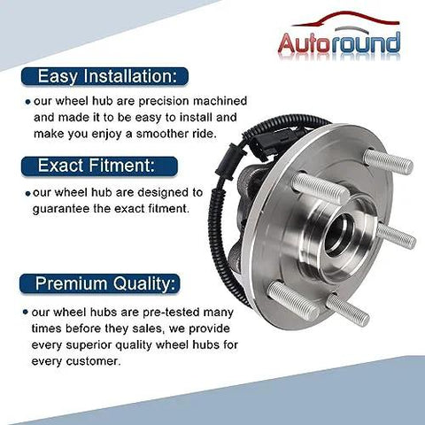 Rear Wheel Hub Bearing Assembly Five Lug With ABS Easy Install For Dodge Grand Caravan 2012 To 2020 diagram