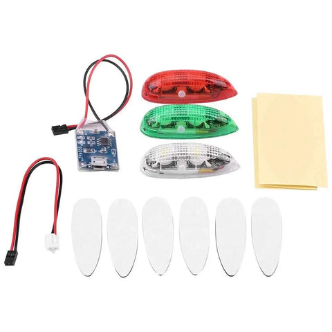 Water Droplet Shaped Wireless RC Plane LED Light Kit For Airplane Helicopter Quadcopter Fixed Wing Drones Green And White Flashing