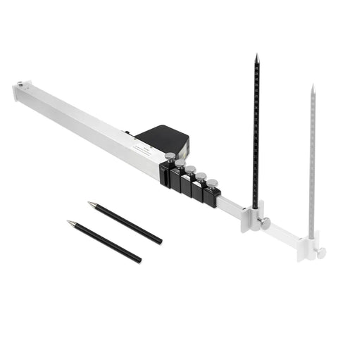 Telescoping Measuring Tram Gauge For Auto Body And Car Repair 10 Feet High Precision Aluminum Ruler Portable Frame Machine Measuring Tool With Metric And American Standard Markings Lightweight Durable Construction, with pointer rods