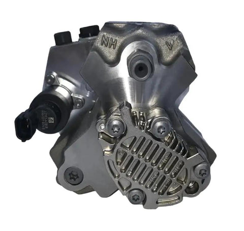 Close-up of Heavy Duty High Pressure Fuel Pump For Dodge Ram 5.9L Cummins 2003 To 2007 showing metal construction and connectors.