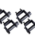 4 Pack Bolt On Winch Set For Flatbed Trailers And Trucks, Heavy Duty 5500 Lb Working Load, Steel With Black Powder Coat