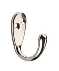 Rock Solid 10 Pack Heavy Duty Wall Hooks, Top Shelf Stainless Steel Robe Coat Hanger Rack, close-up of a single hook.