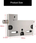 Rock-Solid Stainless Steel 4 Inch Toolmakers Vise For Wire EDM And CNC Cutting, dimensions shown, heavy-duty bench vise.