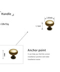 Diagram of Vintage Retro Brass Cabinet Knobs Set Of 6 Zinc Alloy Pulls For Bedroom And Kitchen With Single Hole Center Mount Durable Hardware