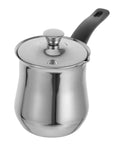 Stainless Steel Turkish Style Coffee Pot Milk Warmer Pitcher With Lid Small Pot Versatile Espresso Frothing Easy To Clean Capacity