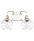 Tanner Urban Industrial Clear Glass Bathroom Vanity Wall Light Two Light Matte Black Finish 10 Inch High 15 Inch Wide