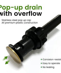 Pop-up drain with overflow for Brushed Gold Bathroom Sink Faucet 3 Hole Widespread Waterfall Basin Faucet, durable build