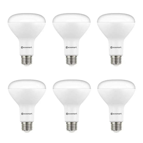 Soft White BR30 LED Light Bulbs 8.5W Replacement for 65W, Dimmable, 650 Lumens, 2700K, Shatter Resistant, No Mercury, 6 Pack