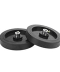 Dead Reliable Mechanical Length Counter With Double Rolling Wheels For Tight Yard Meter Tracking Robust Stainless Steel Frame Easy Reset Button No Fuss Tracking Gauge rubber wheels detail view.