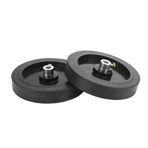 Dead Reliable Mechanical Length Counter With Double Rolling Wheels For Tight Yard Meter Tracking Robust Stainless Steel Frame Easy Reset Button No Fuss Tracking Gauge rubber wheels detail view.