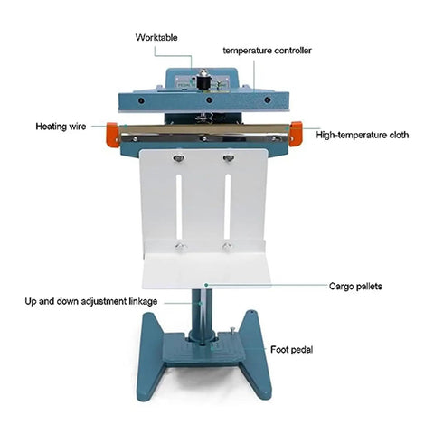Commercial Foot Pedal Impulse Sealer Makes Your Shop Run Smooth with adjustable temperature controller and heating wire.
