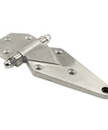 Workhorse Welded Hinges For Refrigerated Truck Cabin Doors And Beefy Tool Lockers Crafted From Rust Resistant 304 Stainless Steel shown from a side angle.