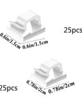 50 Pack Cable Clips With Two Sizes Medium And Large White Wire Holder And Organizer For Car Office And Home Cable Management Clips