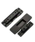 Invisible Concealed Hinge Set For Cabinets And Wardrobes Adjustable Slim Rotating Door Fittings in black zinc alloy