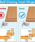 30 Piece Embedded Hinges For Face Frame Kitchen Cabinets Satin Nickel Self Closing Soft Close Cabinet Door Hardware Set