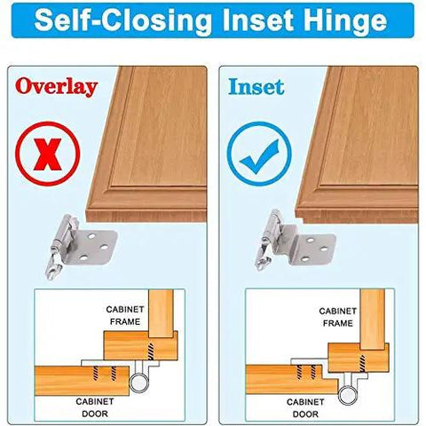 30 Piece Embedded Hinges For Face Frame Kitchen Cabinets Satin Nickel Self Closing Soft Close Cabinet Door Hardware Set