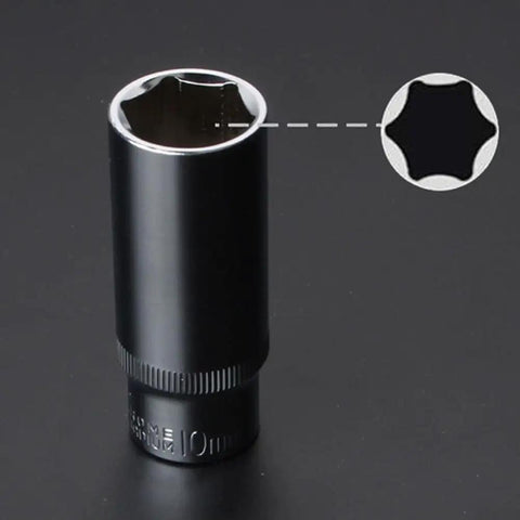 Impact Ready 10mm Deep Socket Set With 1/4 Drive Six Point Chrome Vanadium Alloy Design For Tough Car Repair And Household Tool Jobs That Are Heavy Duty, 10mm deep socket