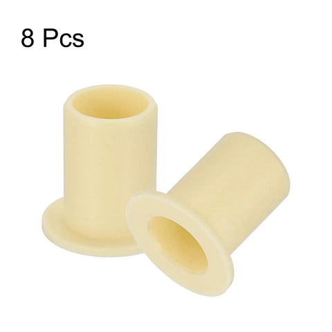 8mm ID 10mm OD Flanged Sleeve Bearing Kit POM Plastic Bushing 15mm Length Yellow 8 Pack durable for small machines DIY