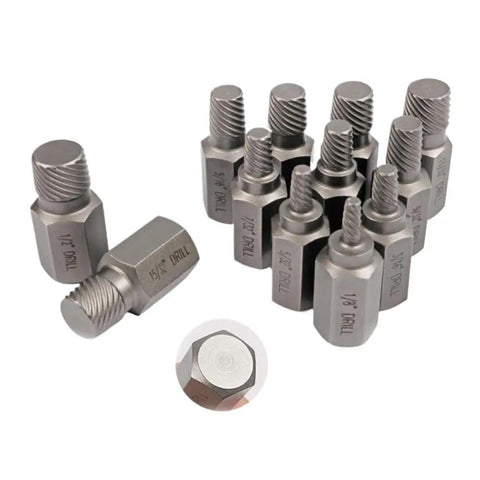 Rock Solid 25PC British System Screw Extractor Kit Made From Tough Molybdenum Steel For Torquing Stubborn Hex Bolts And Studs On Classic UK Spec Cars, 25-piece extractor bits