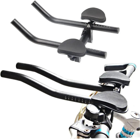 Aerobar Rests For Road Bikes And Triathlon, Aluminum Alloy TT Handlebars Arm Pads With Sponge Cushions, installed on bike