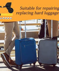 Black Luggage Wheel Replacement Set For Suitcases Left And Right Swivel Caster Wheels With 4 Hole Mounts And 360 Degree Rotation image