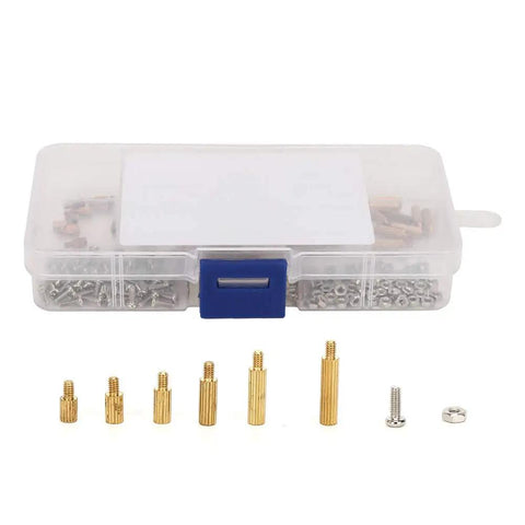 Killer 180 Pieces Electronic Hardware Assortment Set With Road Ready Steel M2 And M2.5 Hex Standoffs Machine Screws And Nyloc Lock Nuts For Modding Rigs Gonna Grip It Tight Always, assortment of screws and standoffs in case.
