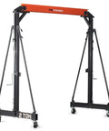 Telescoping Gantry Crane Frame Only For 2 Ton Loads with locking wheels, height adjustable up to 12 feet, heavy duty steel frame