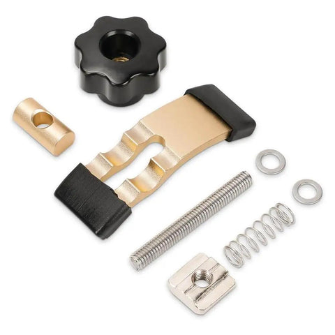 Beefy 2 Pack Mini Hold Down Clamp Kit For CNC Routers with aluminum parts and quick tightening knobs, fits 3018 machines.