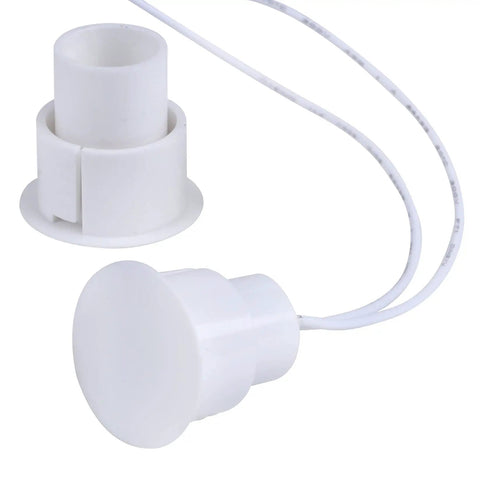 Top Shelf Recessed NC Magnetic Door And Window Contact Sensors, No Fuss Reed Switches For Burglar Alarms, Crisp White Five Pack, Solid Fit For Your Home Security Setup.