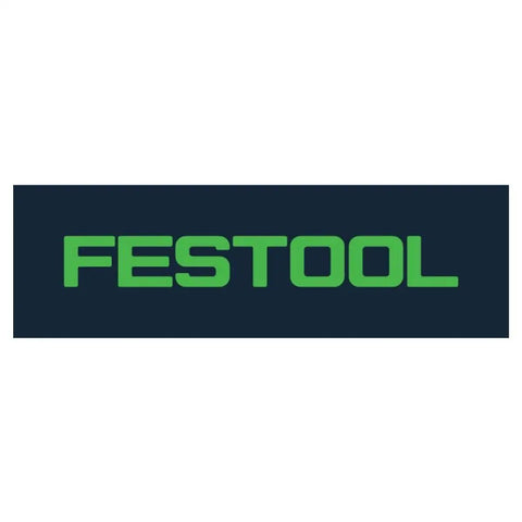 Festool logo in green letters on a dark background.